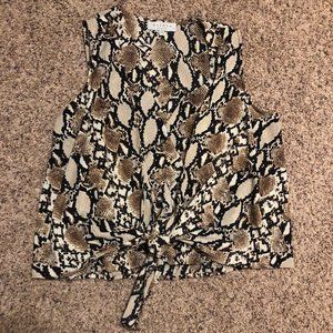 Animal print shell with wrap top